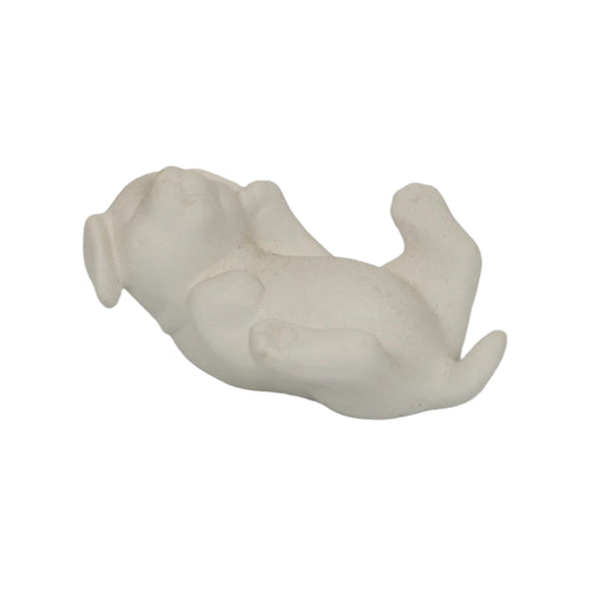 Hundebaby liegend aus Keramik zum Bemalen