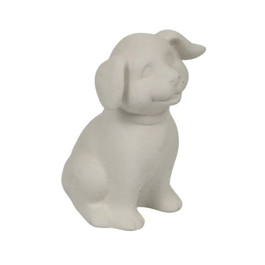 Hundebaby sitzend aus Keramik zum Bemalen