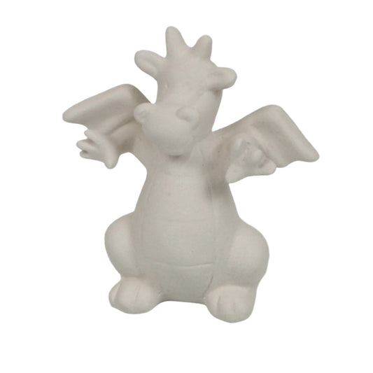 Drachenfigur aus Keramik zum Bemalen