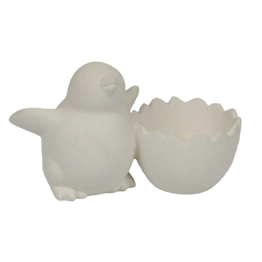 Eierbecher mit Kükenfigur aus Keramik zum Bemalen