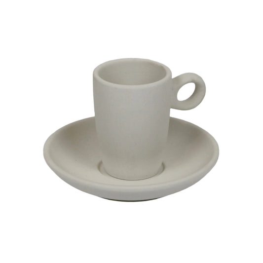 Espressotasse mit Untertasse aus Keramik zum Bemalen