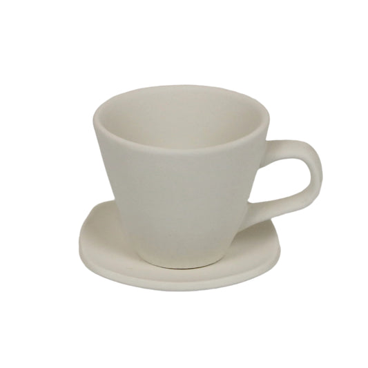 Espressotasse mit Untertasse aus Keramik zum Bemalen
