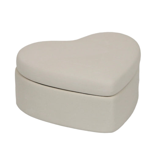 Herzdose aus Keramik zum Bemalen