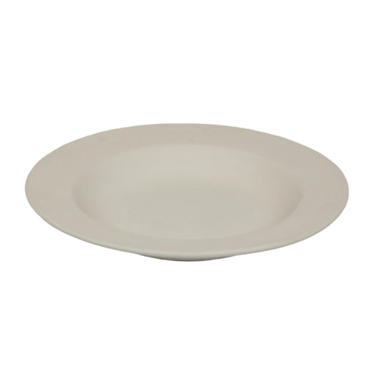 tiefer Teller mit Rand aus Keramik zum Bemalen