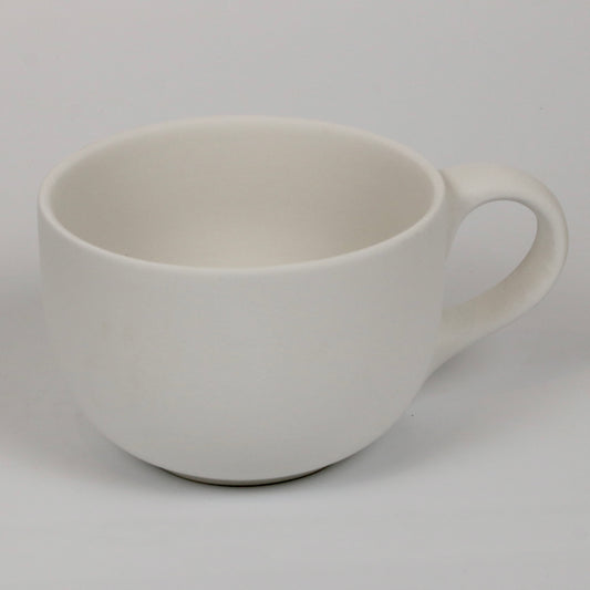 große flache Tasse aus Keramik zum Bemalen