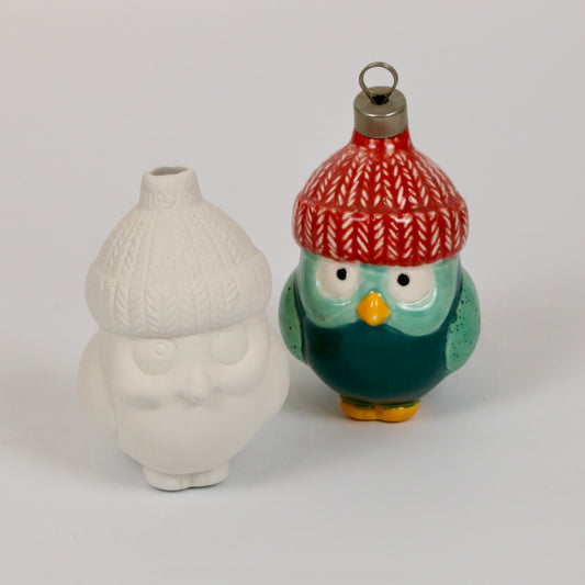 Weihnachtskugel Eule mit Mütze - Angebot!