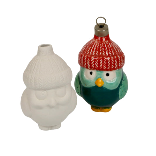 Weihnachtskugel Eule mit Mütze - Angebot!