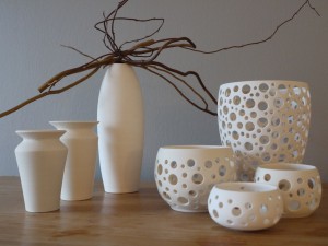 Im Keramikatelier Anette Breu kann man nicht nur Keramik bemalen sondern auch handgedrehtes Porzellan kaufen.